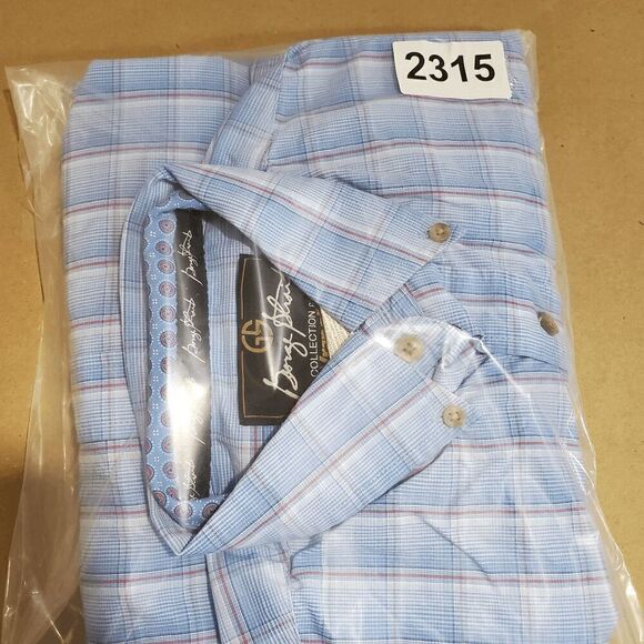 Wrangler Shirt Mens Large Blue Plaid Cowboy George Strait Collared Button Down - Picture 9 of 9